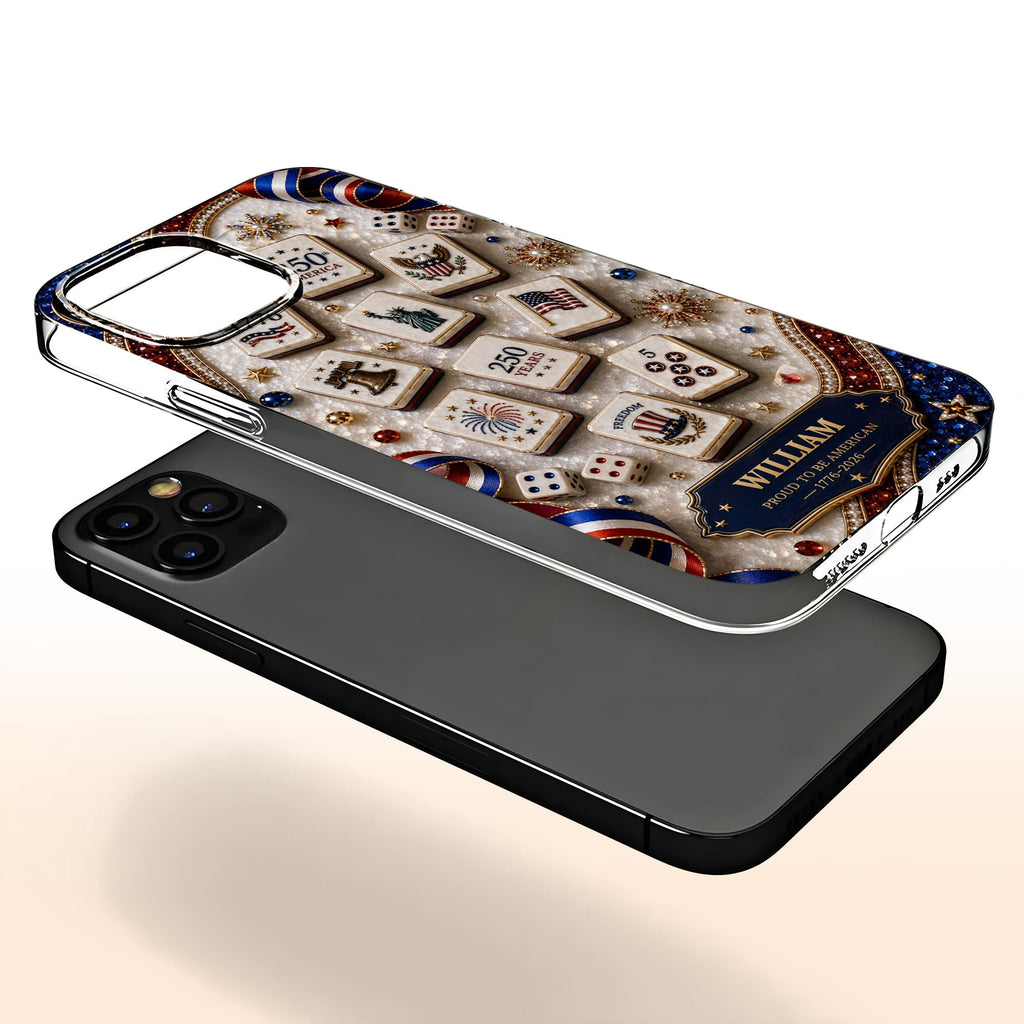 Personalized Clear Phone Case 4th of July Freedom Design Clear Phone Case GradoCreations