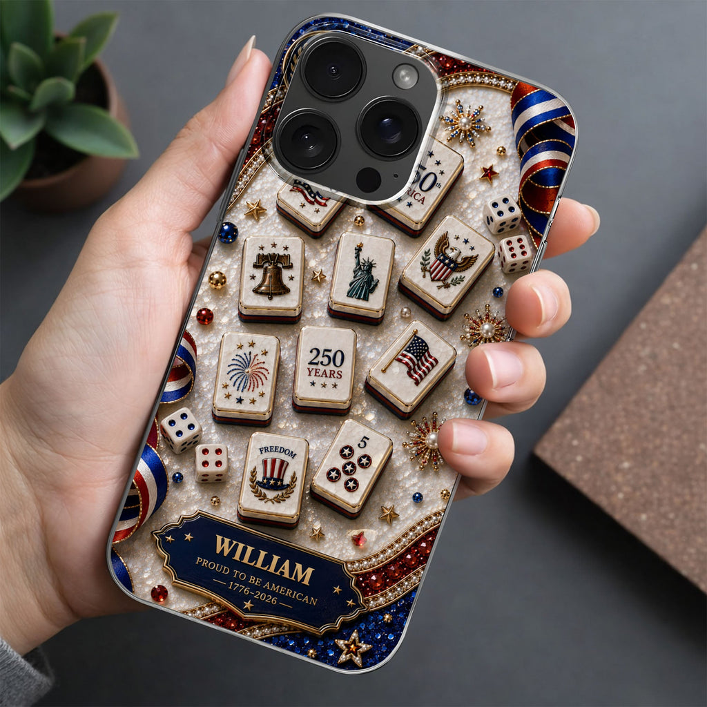 Personalized Clear Phone Case 4th of July Freedom Design Clear Phone Case GradoCreations
