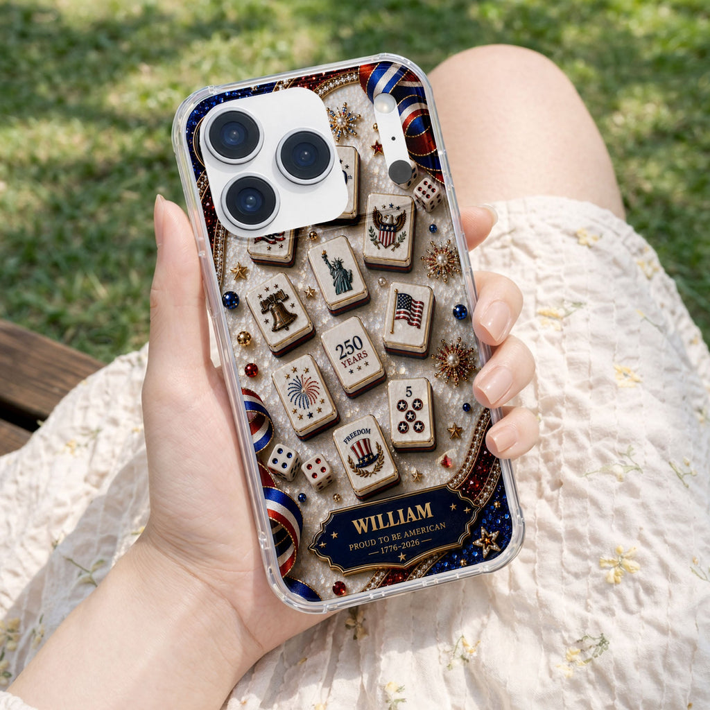 Personalized Clear Phone Case 4th of July Freedom Design Clear Phone Case GradoCreations