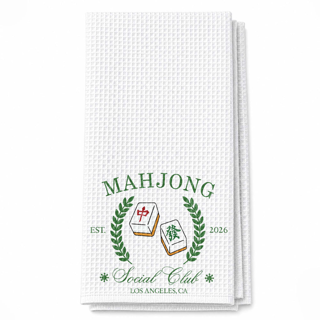 Personalized Mahjong Kitchen Towel Custom Gift for Game Night Kitchen Towel GradoCreations