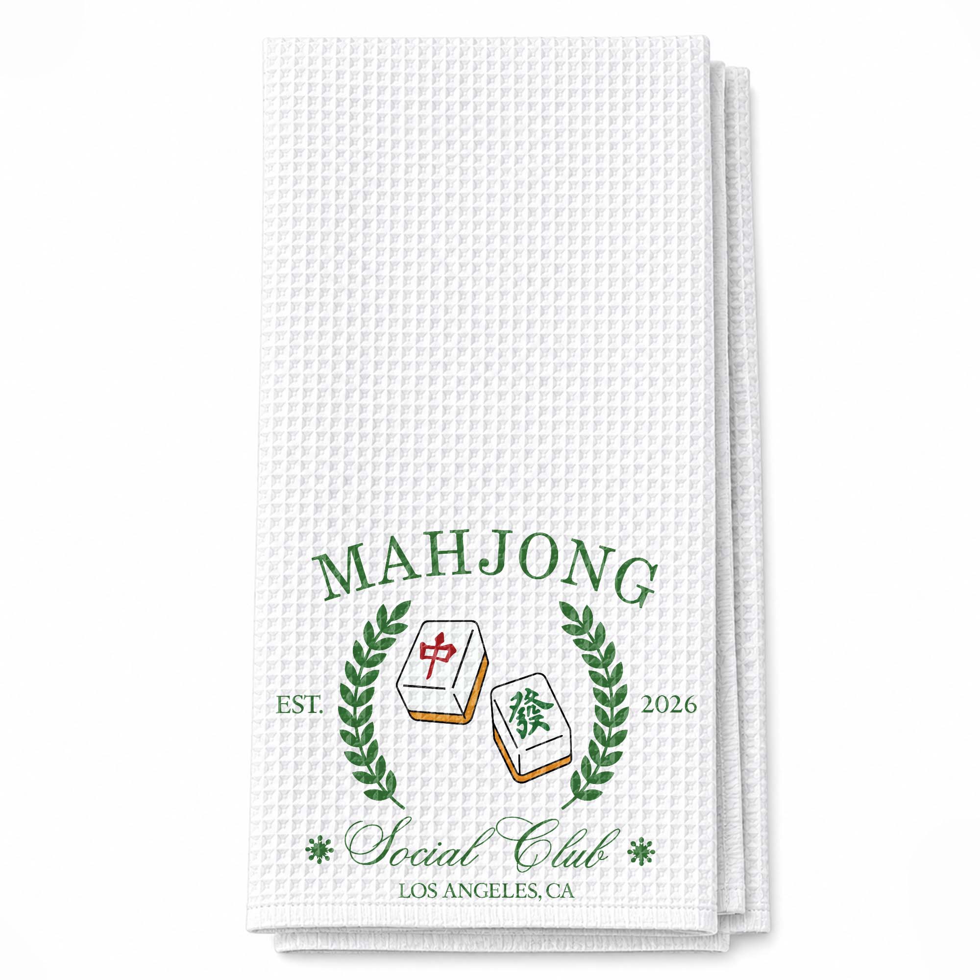 Personalized Mahjong Kitchen Towel Custom Gift for Game Night Kitchen Towel GradoCreations