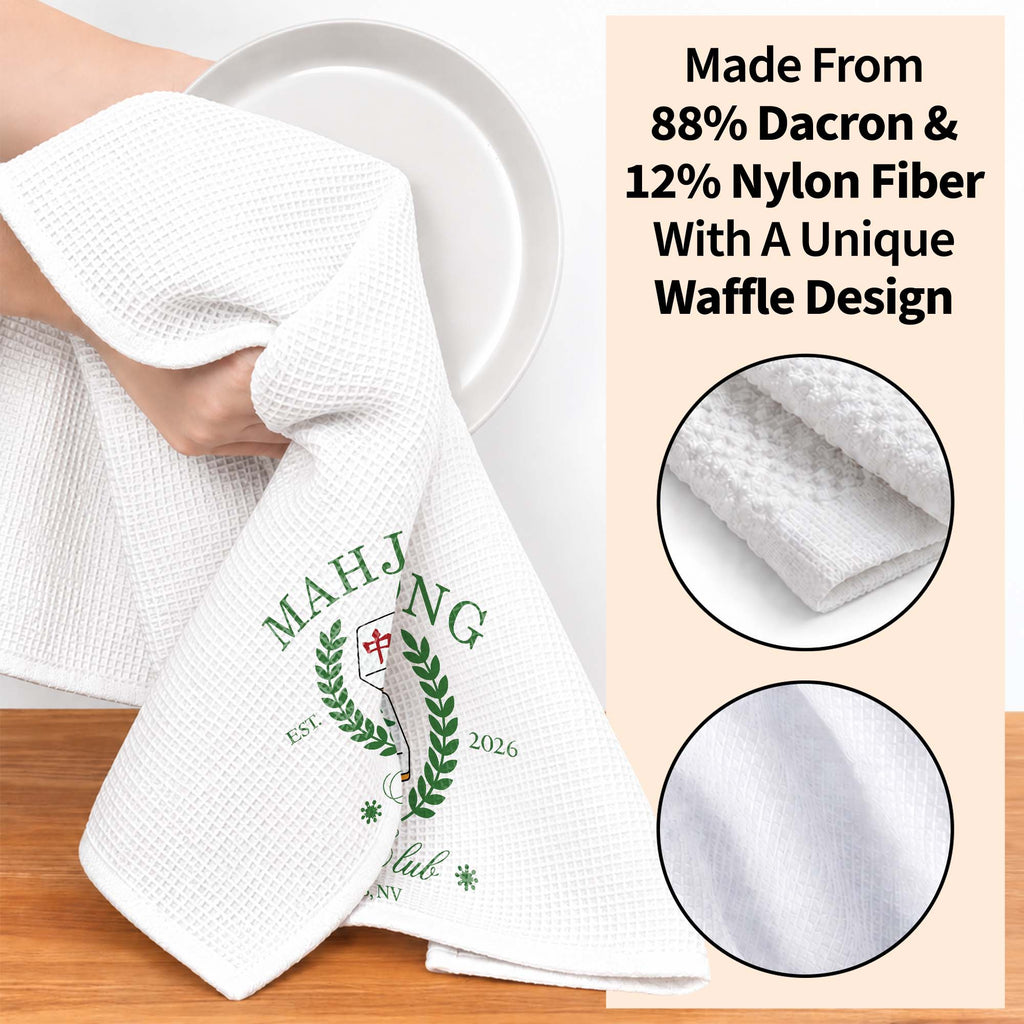 Personalized Mahjong Kitchen Towel Custom Gift for Game Night Kitchen Towel GradoCreations