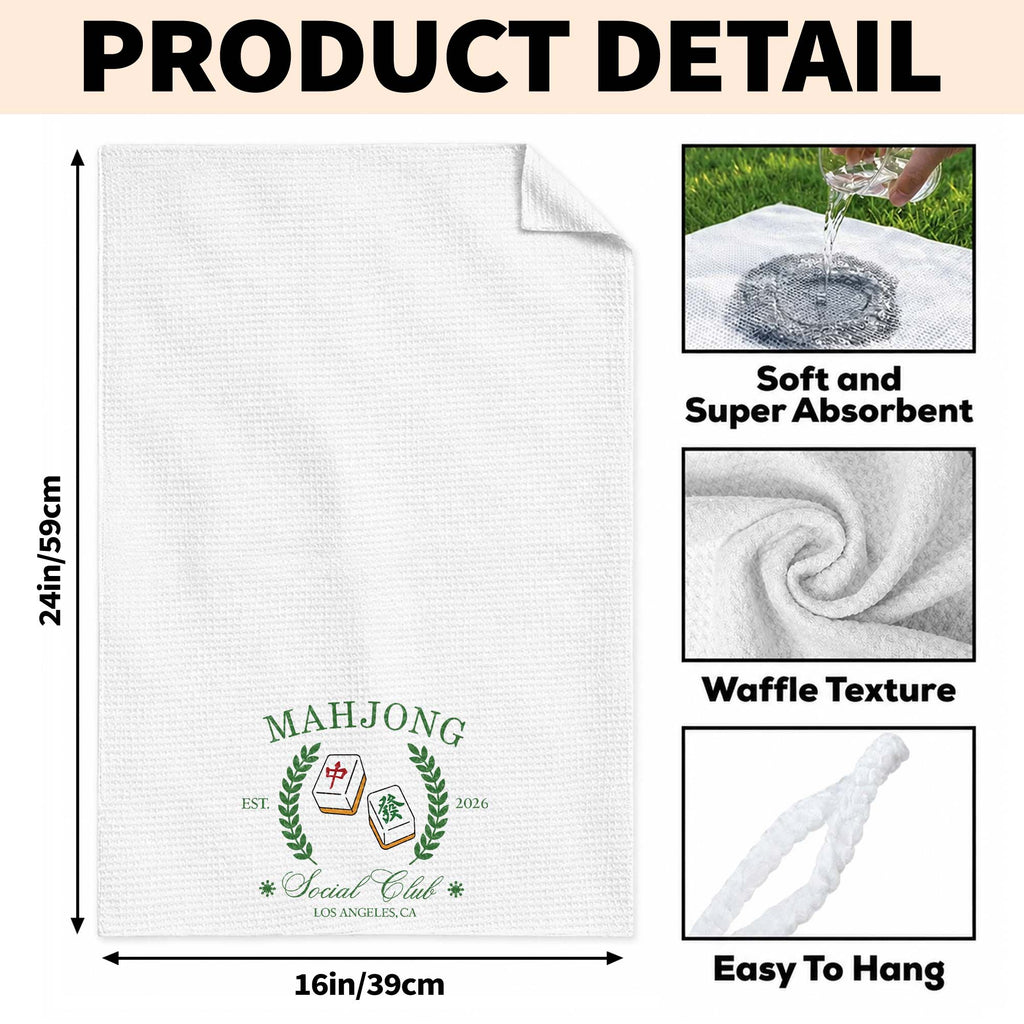 Personalized Mahjong Kitchen Towel Custom Gift for Game Night Kitchen Towel GradoCreations