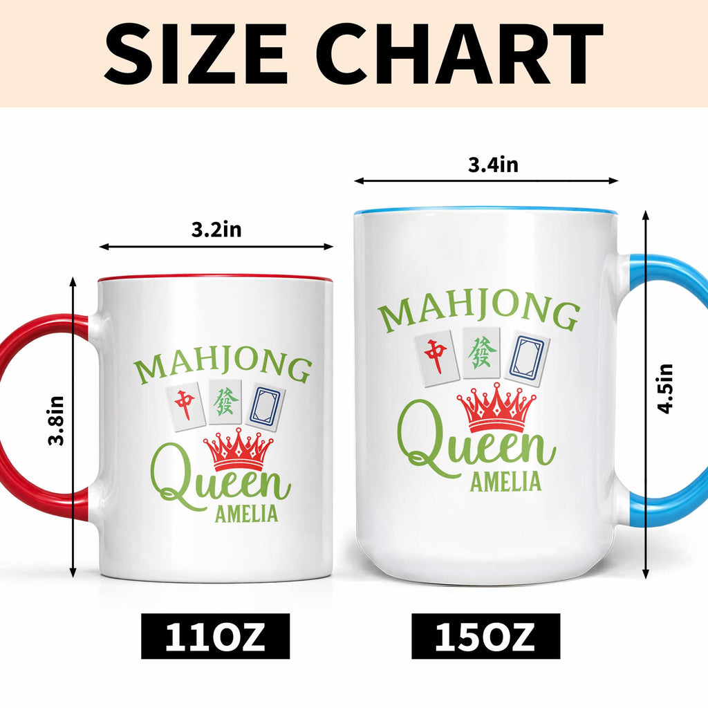 Personalized Mahjong Queen Accent Mug Custom Name Gift for Mom