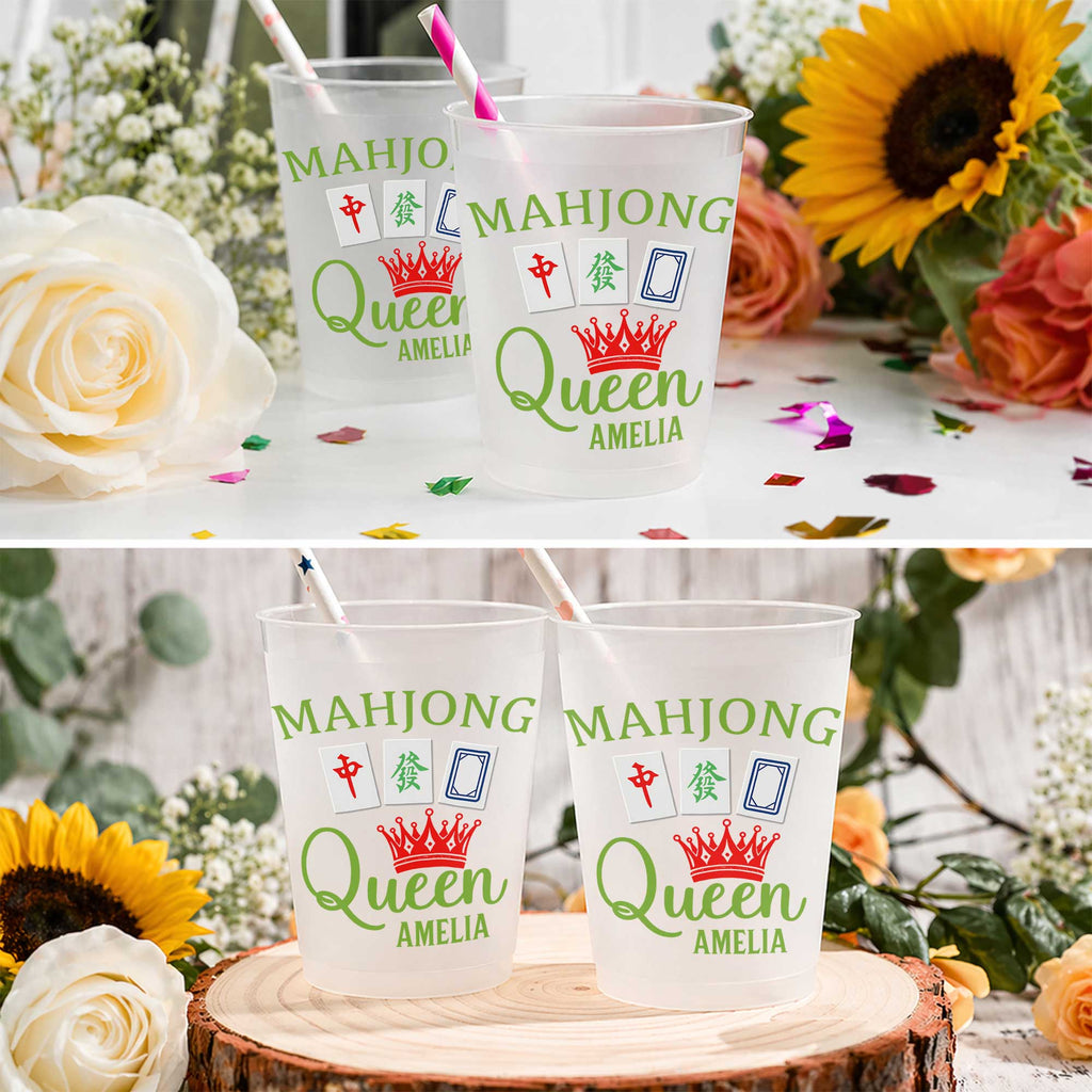 Personalized Mahjong Queen Frosted Cups Custom Design Gift