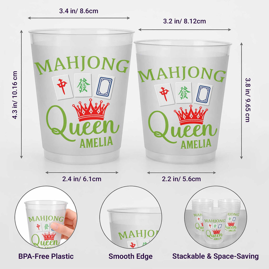 Personalized Mahjong Queen Frosted Cups Custom Design Gift