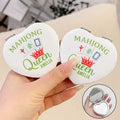 Personalized Mahjong Queen Heart Compact Mirror Custom Gift