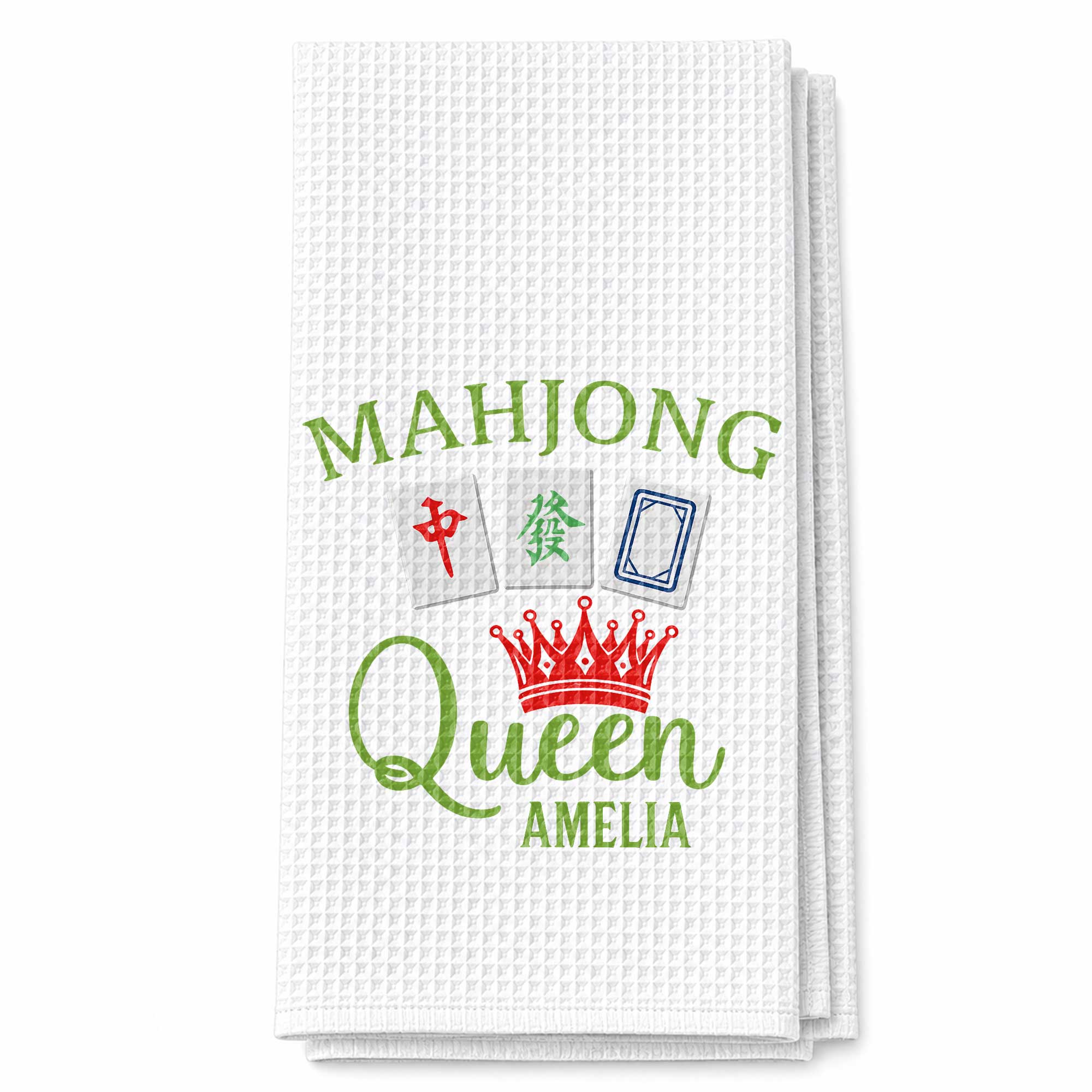 Personalized Mahjong Queen Kitchen Towel Custom Gift for Mom Kitchen Towel GradoCreations