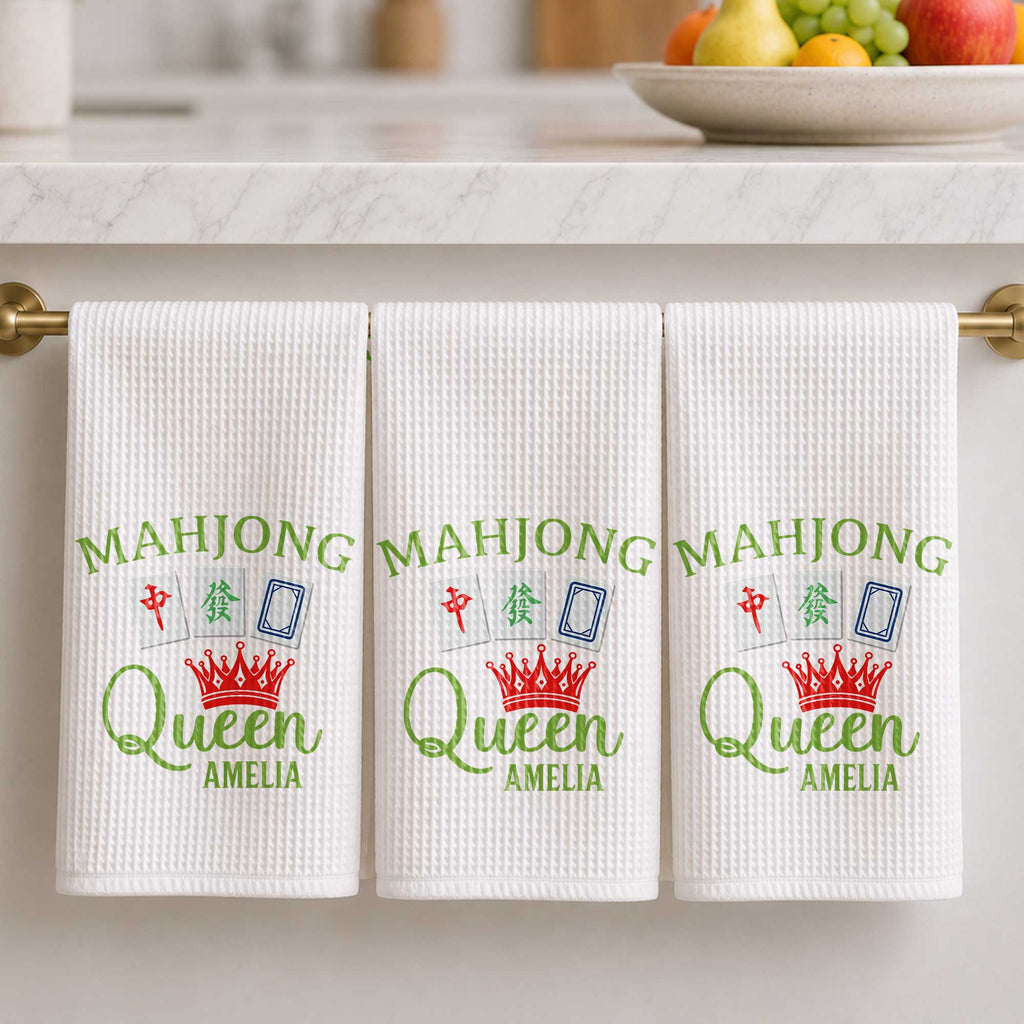 Personalized Mahjong Queen Kitchen Towel Custom Gift for Mom Kitchen Towel GradoCreations