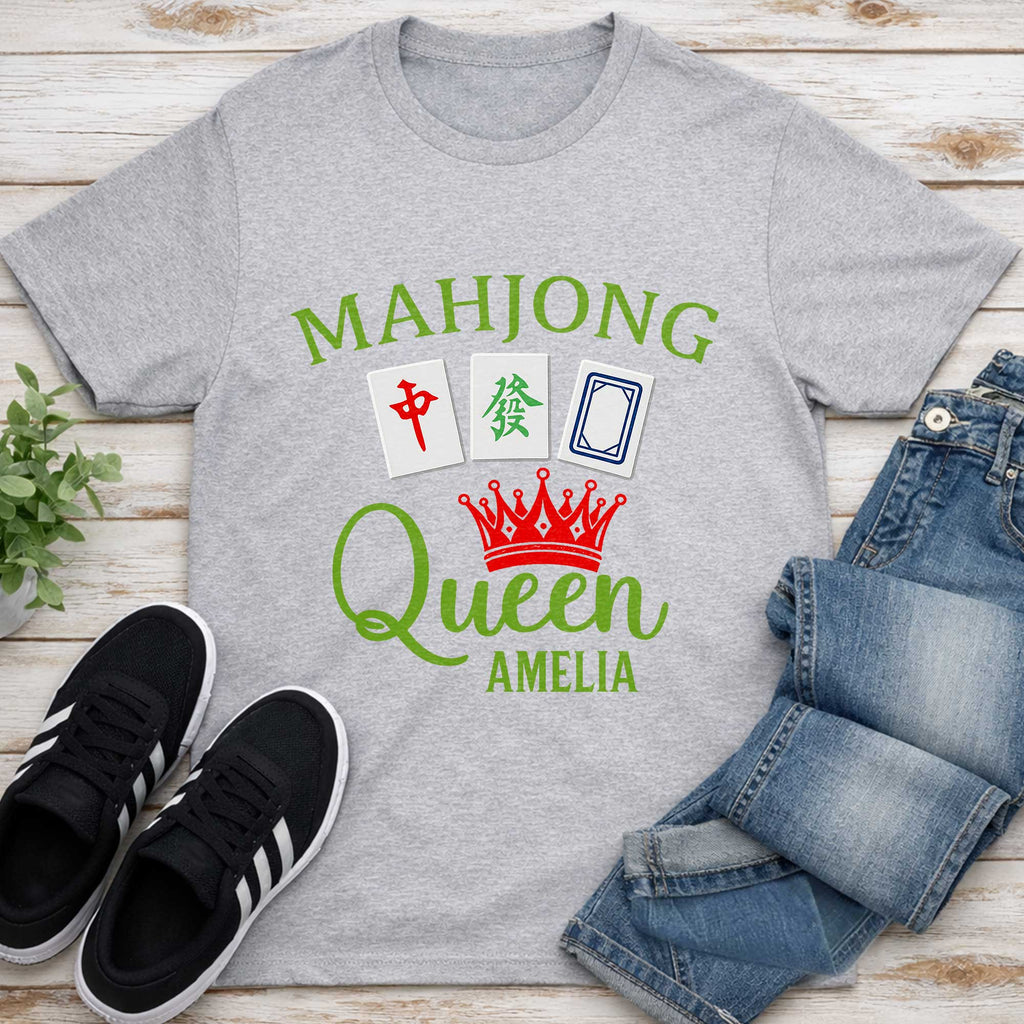 Personalized Mahjong Queen T-shirt and Hoodie Gift for Her Shirt GradoCreations