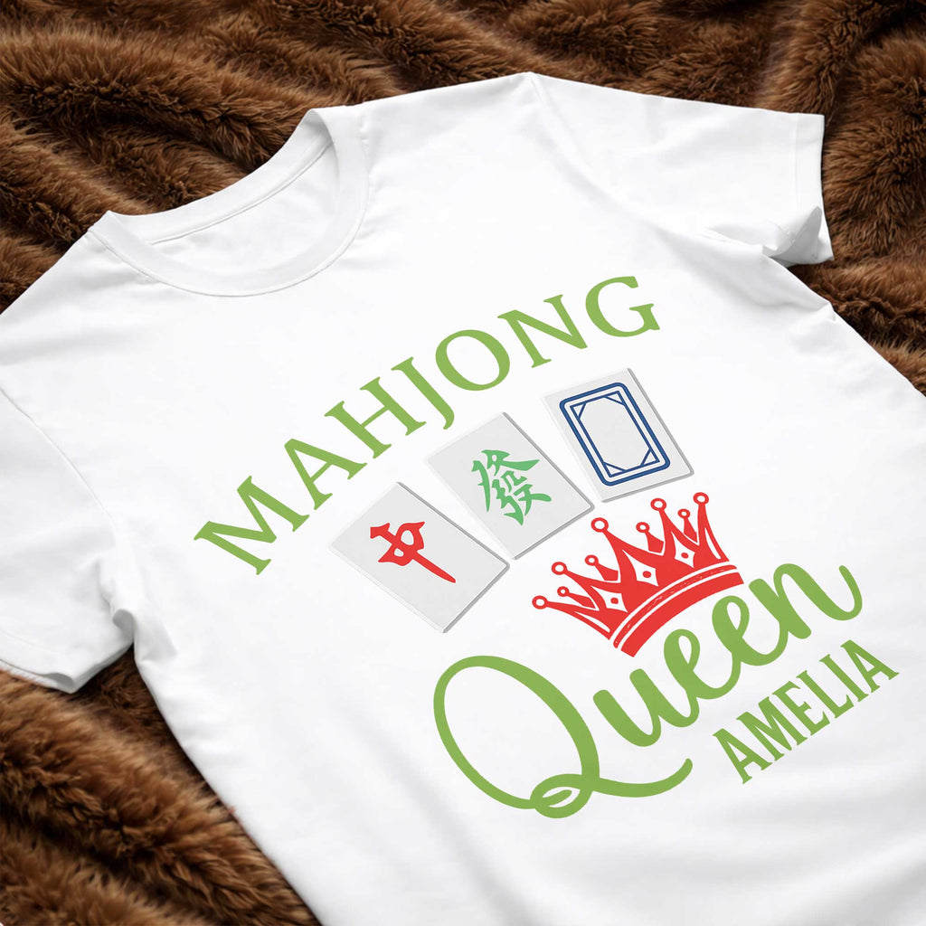 Personalized Mahjong Queen T-shirt and Hoodie Gift for Her Shirt GradoCreations