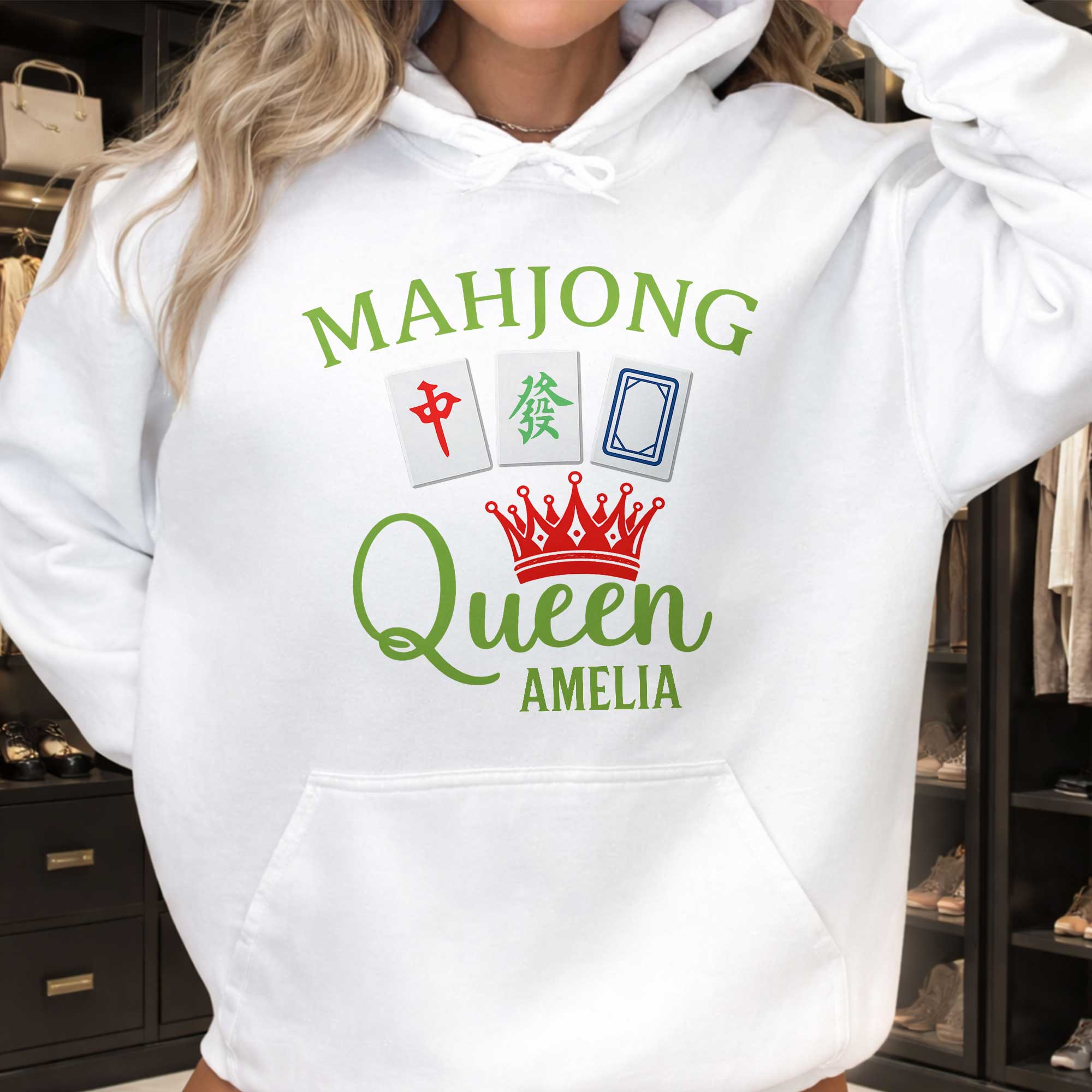 Personalized Mahjong Queen T-shirt and Hoodie Gift for Her Shirt GradoCreations