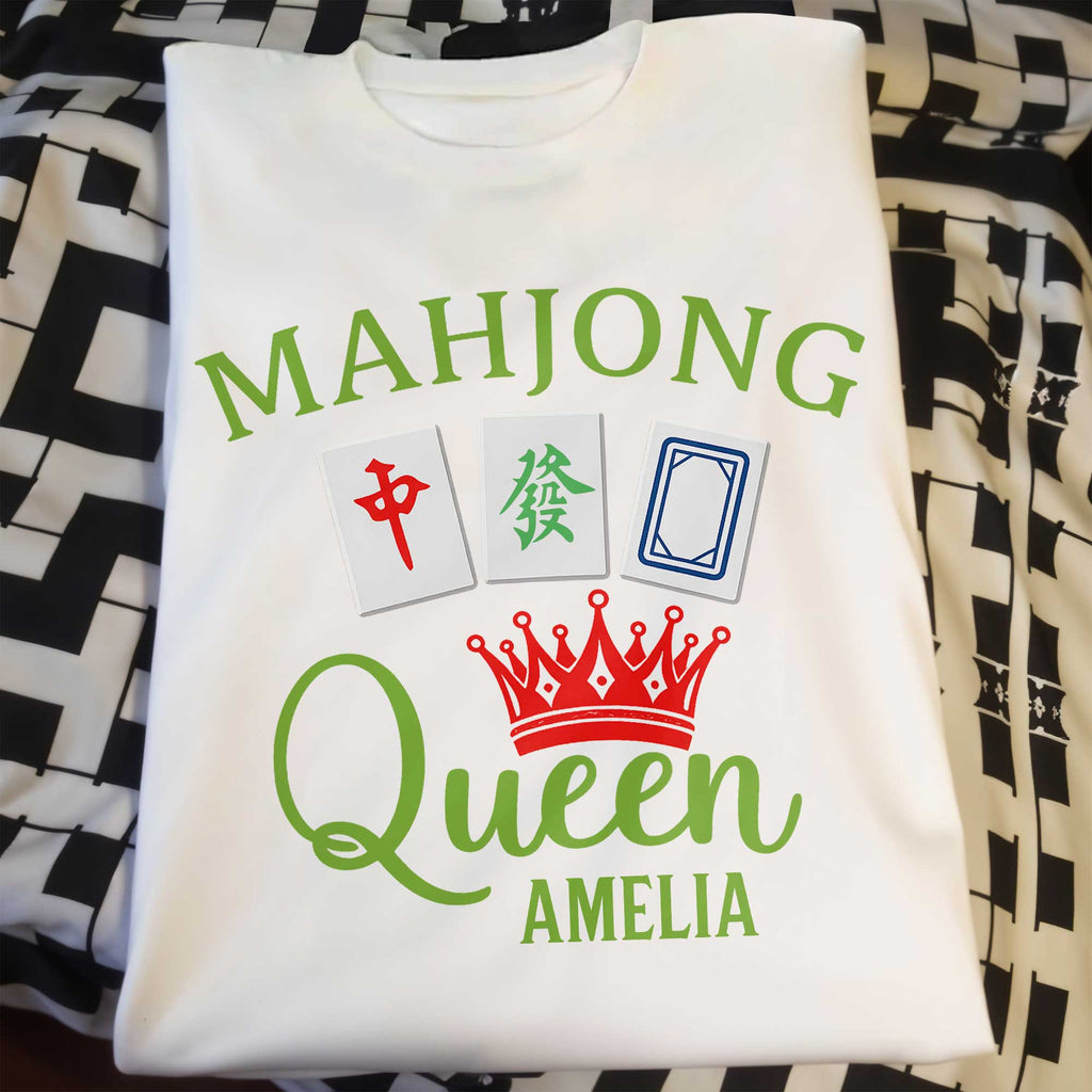 Personalized Mahjong Queen T-shirt and Hoodie Gift for Her Shirt GradoCreations