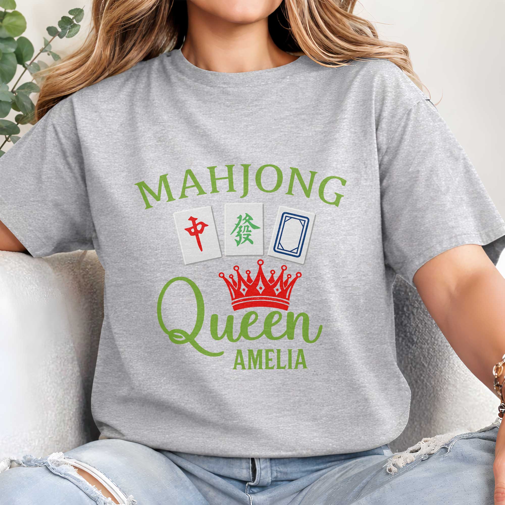 Personalized Mahjong Queen T-shirt and Hoodie Gift for Her Shirt GradoCreations
