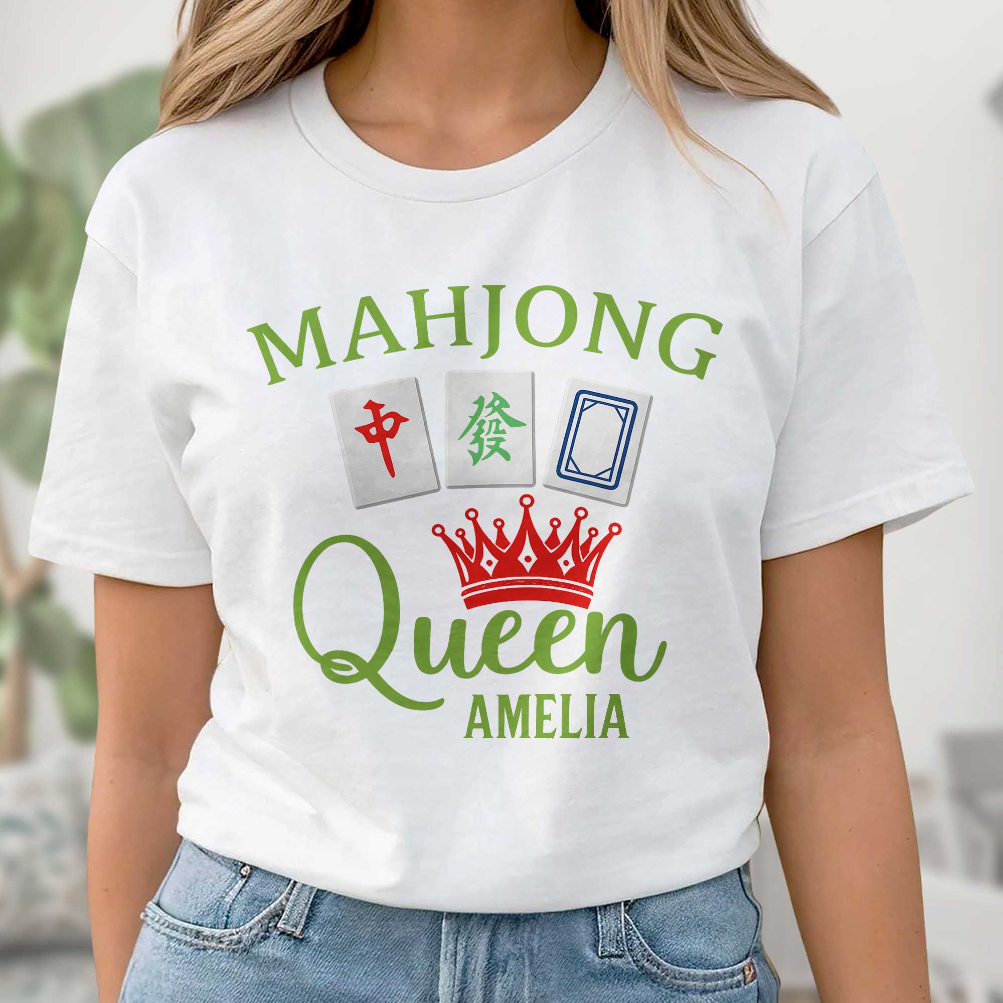 Personalized Mahjong Queen T-shirt and Hoodie Gift for Her Shirt GradoCreations