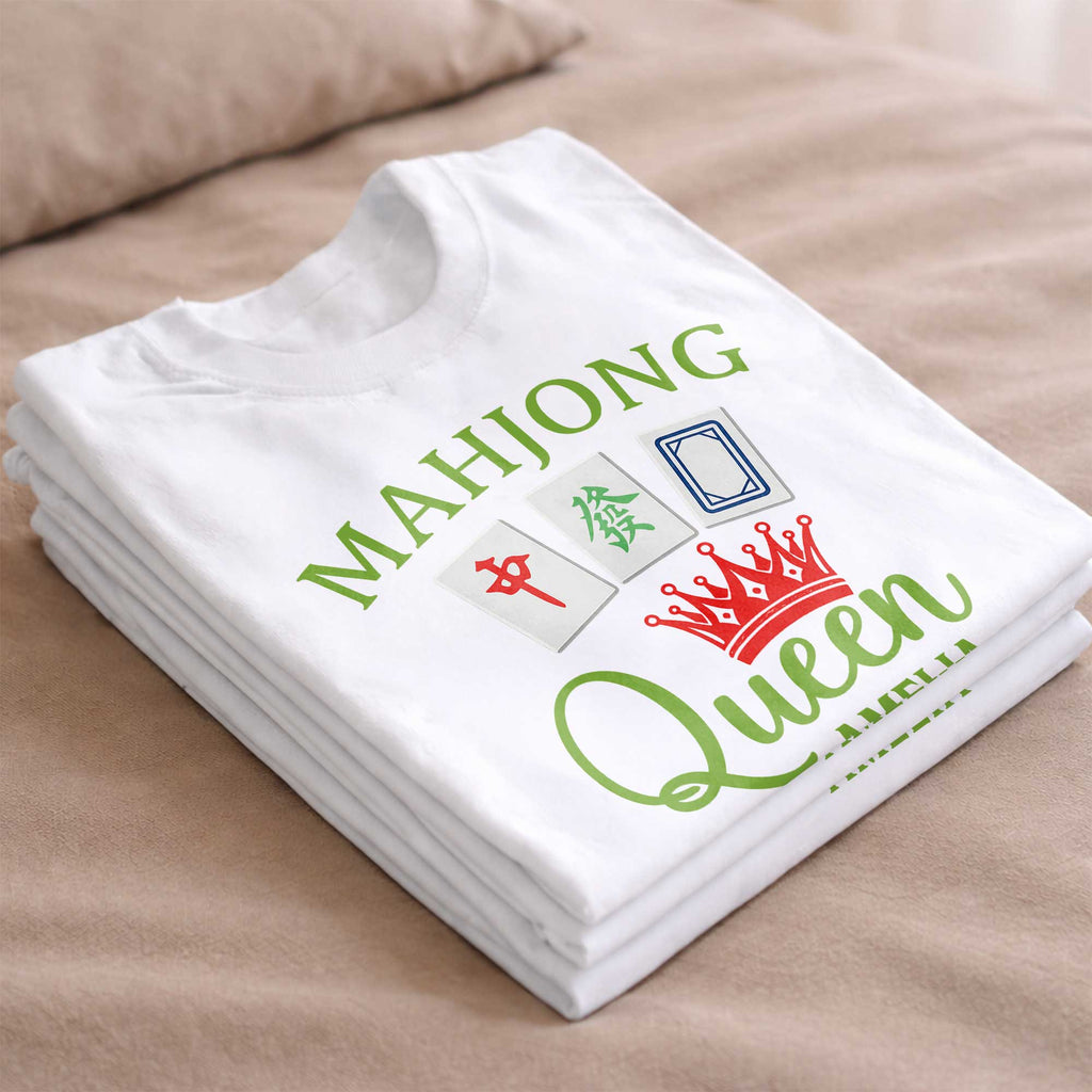 Personalized Mahjong Queen T-shirt and Hoodie Gift for Her Shirt GradoCreations