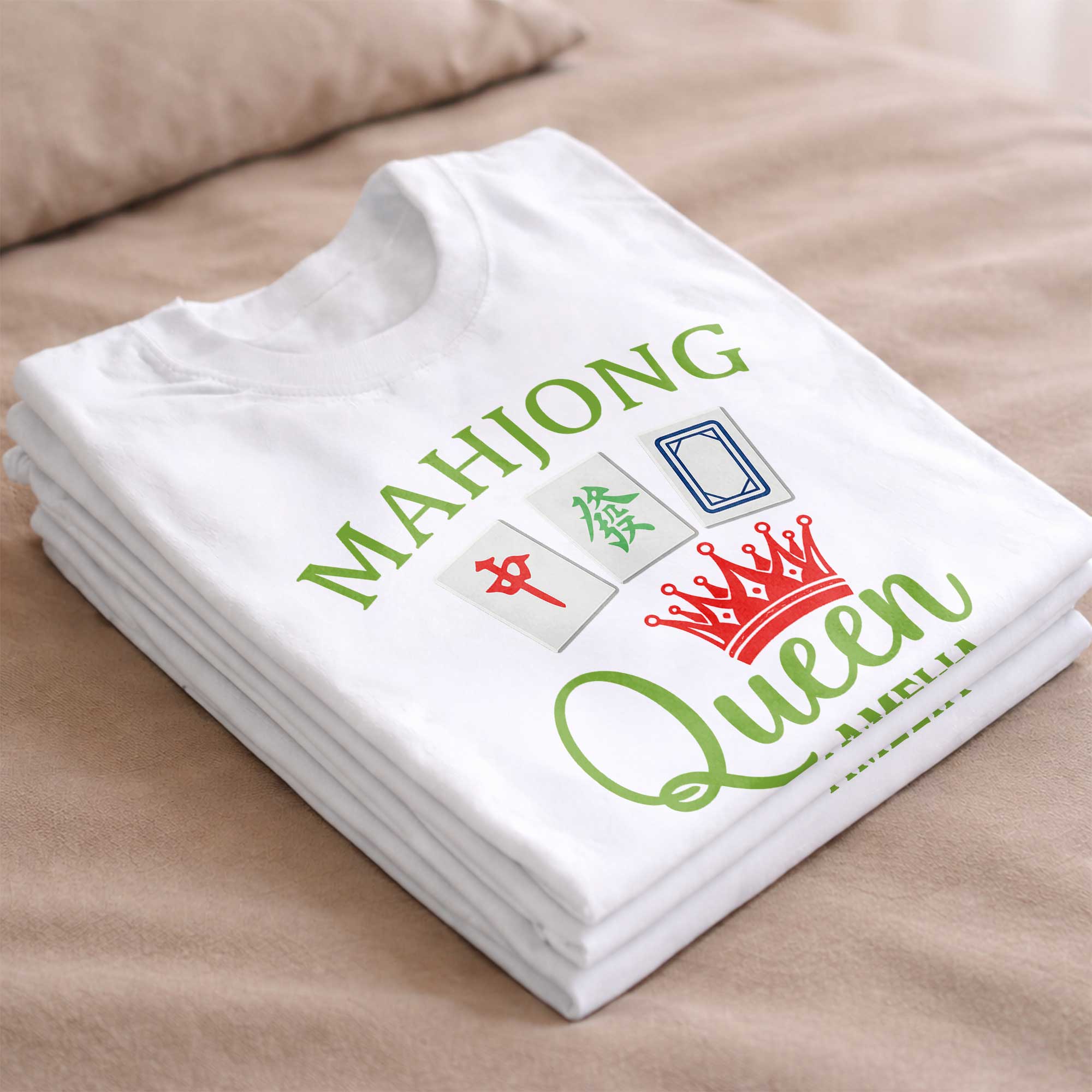 Personalized Mahjong Queen T-shirt and Hoodie Gift for Her Shirt GradoCreations