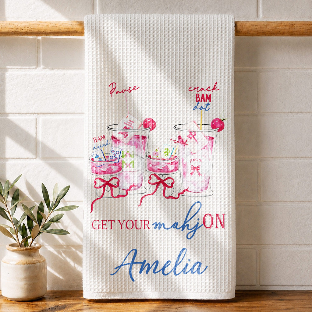 Personalized Kitchen Towel Custom Name for Game Night Enthusiasts