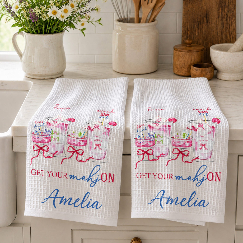 Personalized Kitchen Towel Custom Name for Game Night Enthusiasts