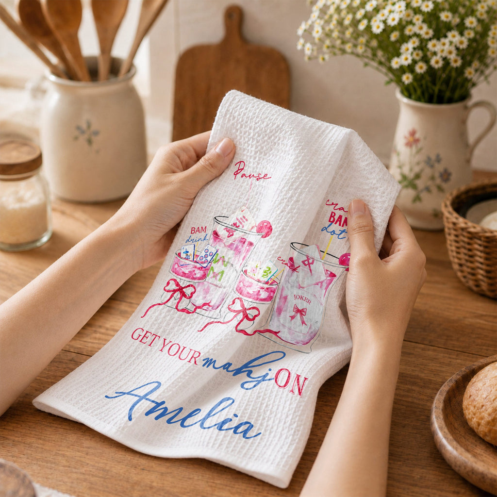 Personalized Kitchen Towel Custom Name for Game Night Enthusiasts