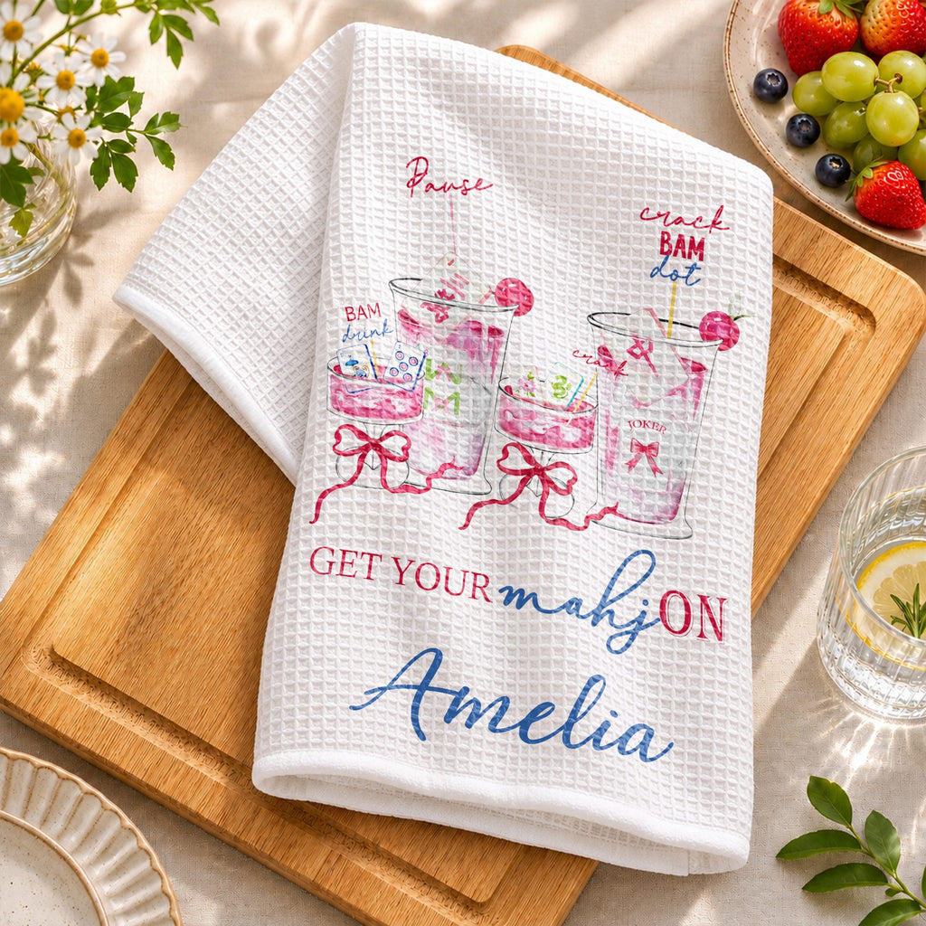 Personalized Kitchen Towel Custom Name for Game Night Enthusiasts