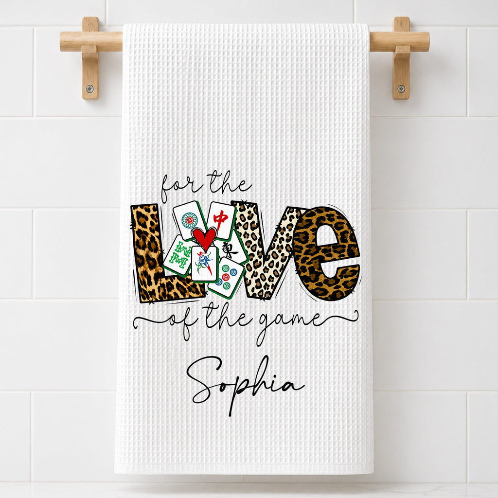 Personalized Leopard Print Kitchen Towel Custom Name Gift for Hobbyists
