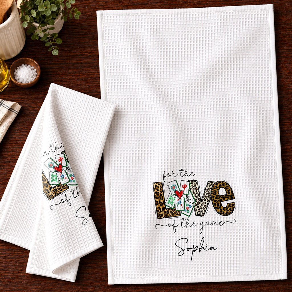 Personalized Leopard Print Kitchen Towel Custom Name Gift for Hobbyists