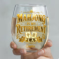 Personalized Stemless Wine Glass Mahjong Retirement Gift