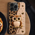 Personalized Clear Phone Case Cute Owl Design Custom Name Gift for Her