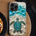 Personalized Clear Phone Case with Sea Turtles for Ocean Lovers