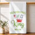 Personalized Mahjong King Kitchen Towel Custom Name Gift for Dad