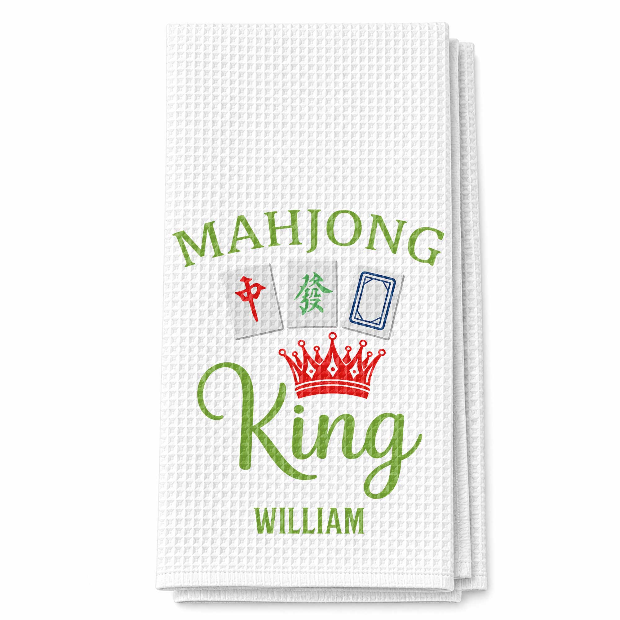 Personalized Mahjong King Kitchen Towel Custom Name Gift for Dad