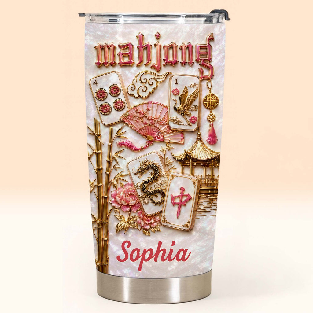 Personalized Mahjong 20oz Stainless Steel Tumbler Gift for Game Lovers