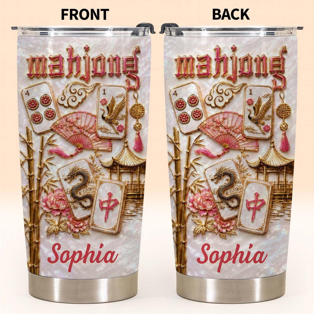 Personalized Mahjong 20oz Stainless Steel Tumbler Gift for Game Lovers