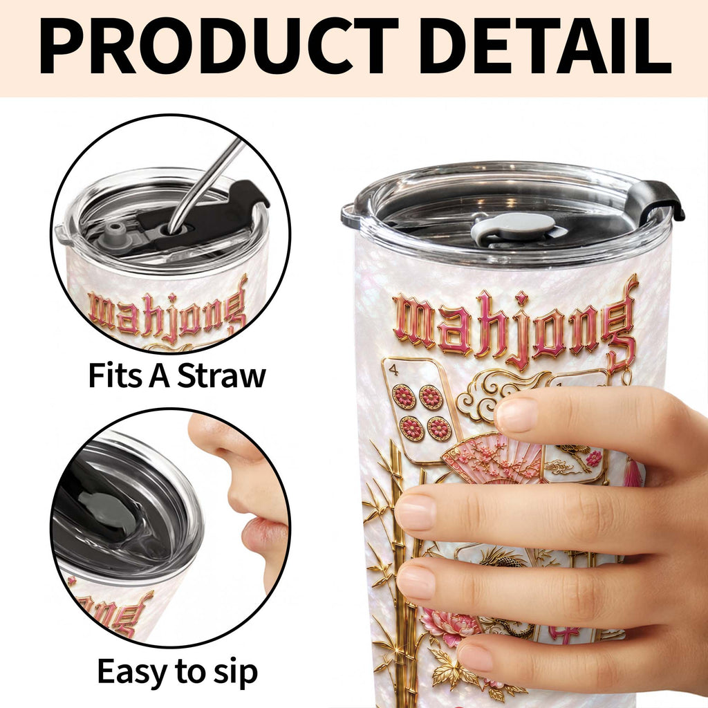 Personalized Mahjong 20oz Stainless Steel Tumbler Gift for Game Lovers