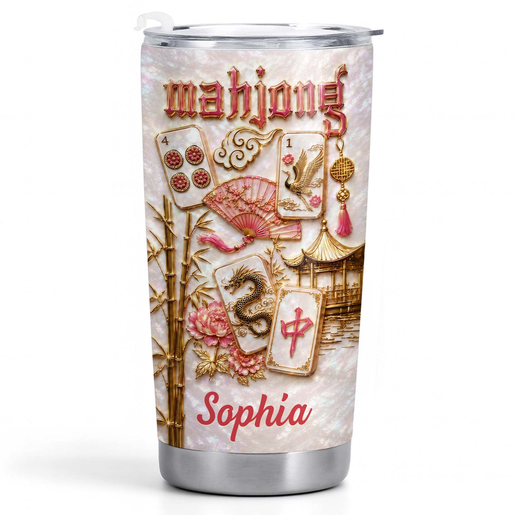 Personalized Mahjong 20oz Stainless Steel Tumbler Gift for Game Lovers