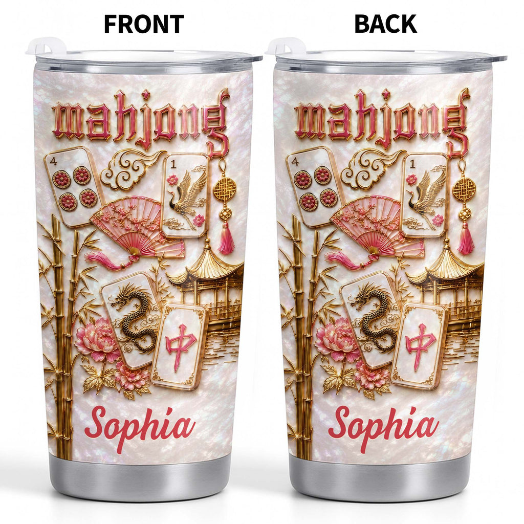 Personalized Mahjong 20oz Stainless Steel Tumbler Gift for Game Lovers