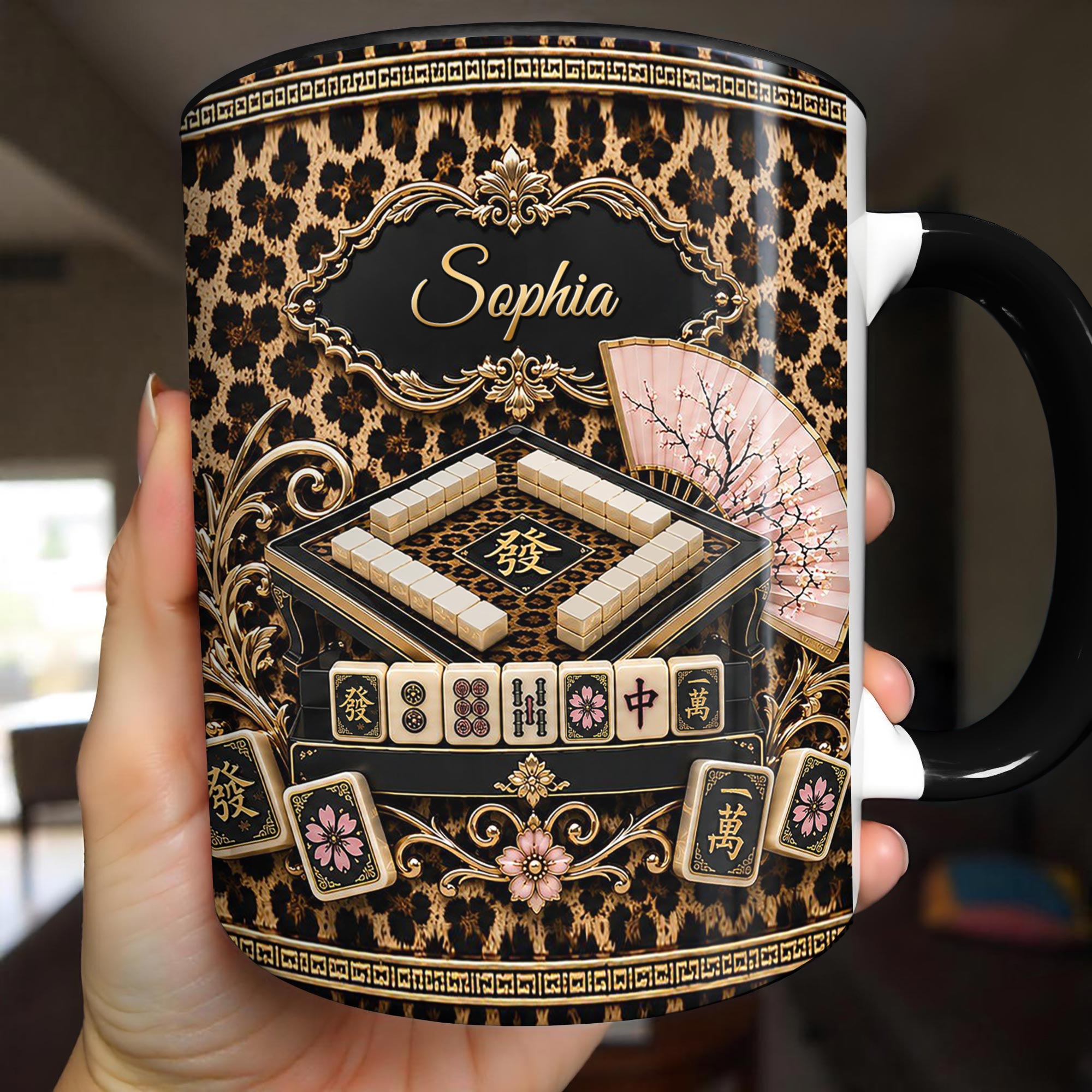 Personalized Mahjong Queen Accent Mug Custom Name Gift