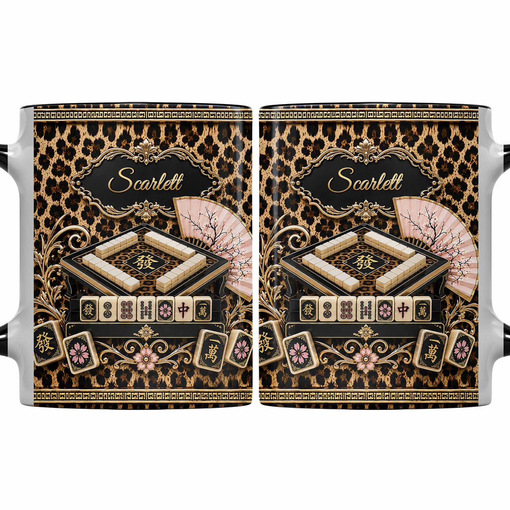 Personalized Mahjong Queen Accent Mug Custom Name Gift