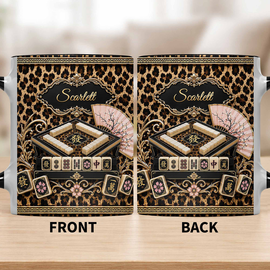 Personalized Mahjong Queen Accent Mug Custom Name Gift