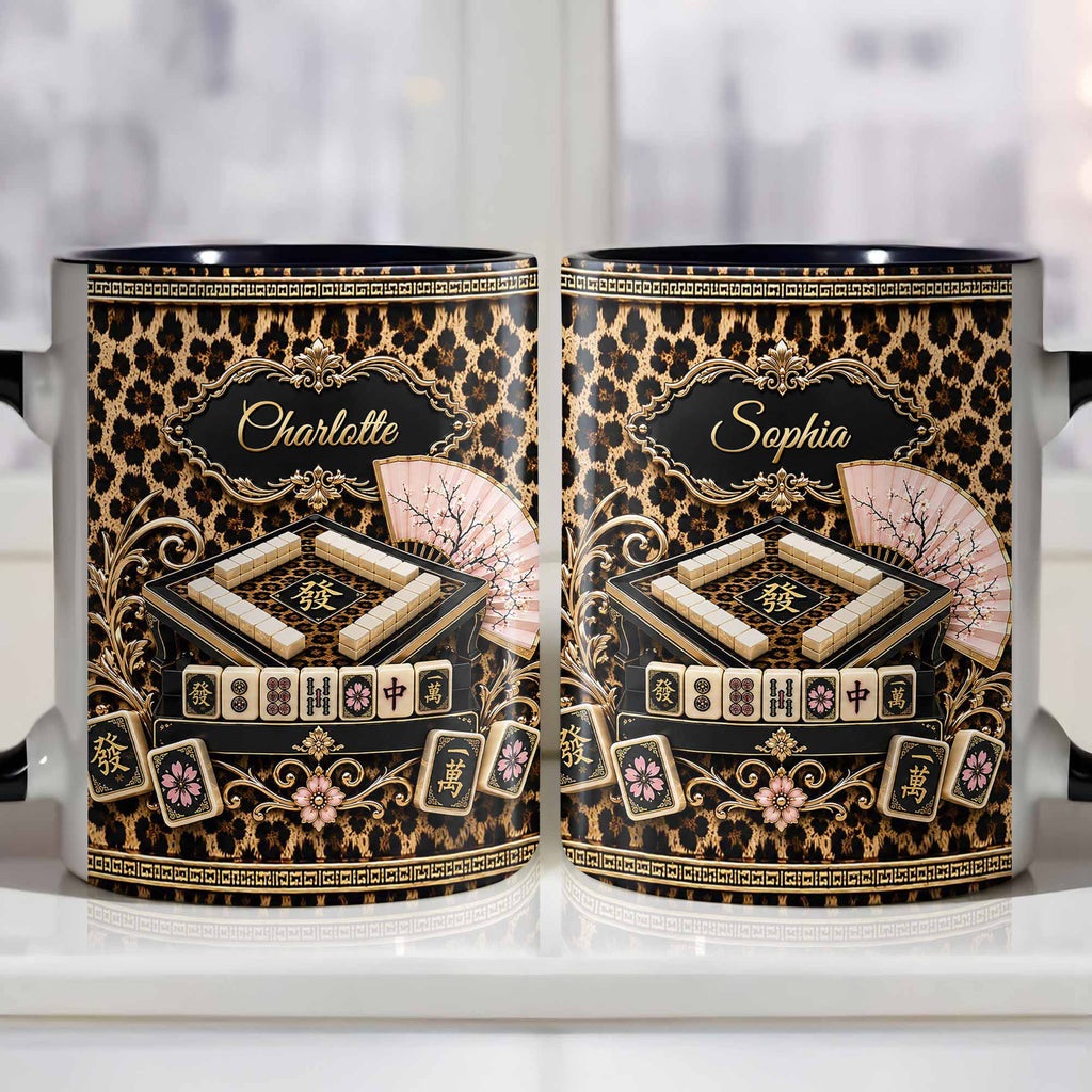 Personalized Mahjong Queen Accent Mug Custom Name Gift