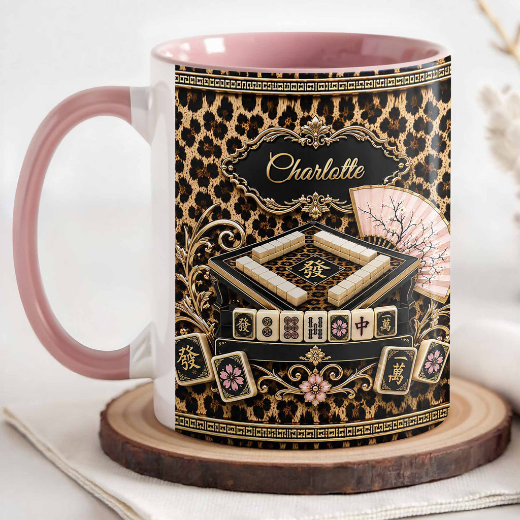 Personalized Mahjong Queen Accent Mug Custom Name Gift