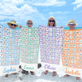 Personalized Microfiber Beach Towel Custom Name Mahjong Design Beach Towels GradoCreations