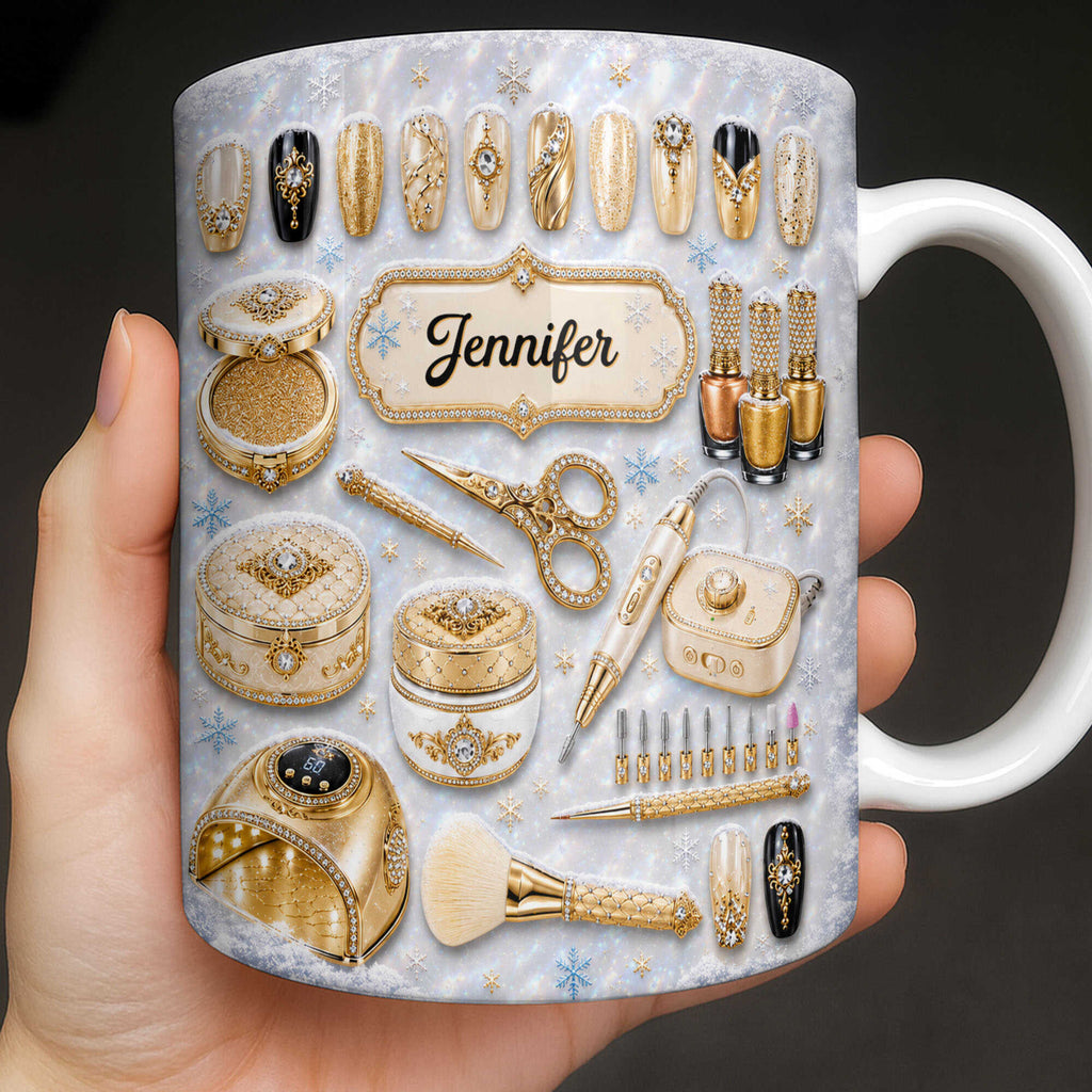 Personalized Glamorous Nail Artist Mug Custom Gift for Her Edge-to-edge Mug GradoCreations