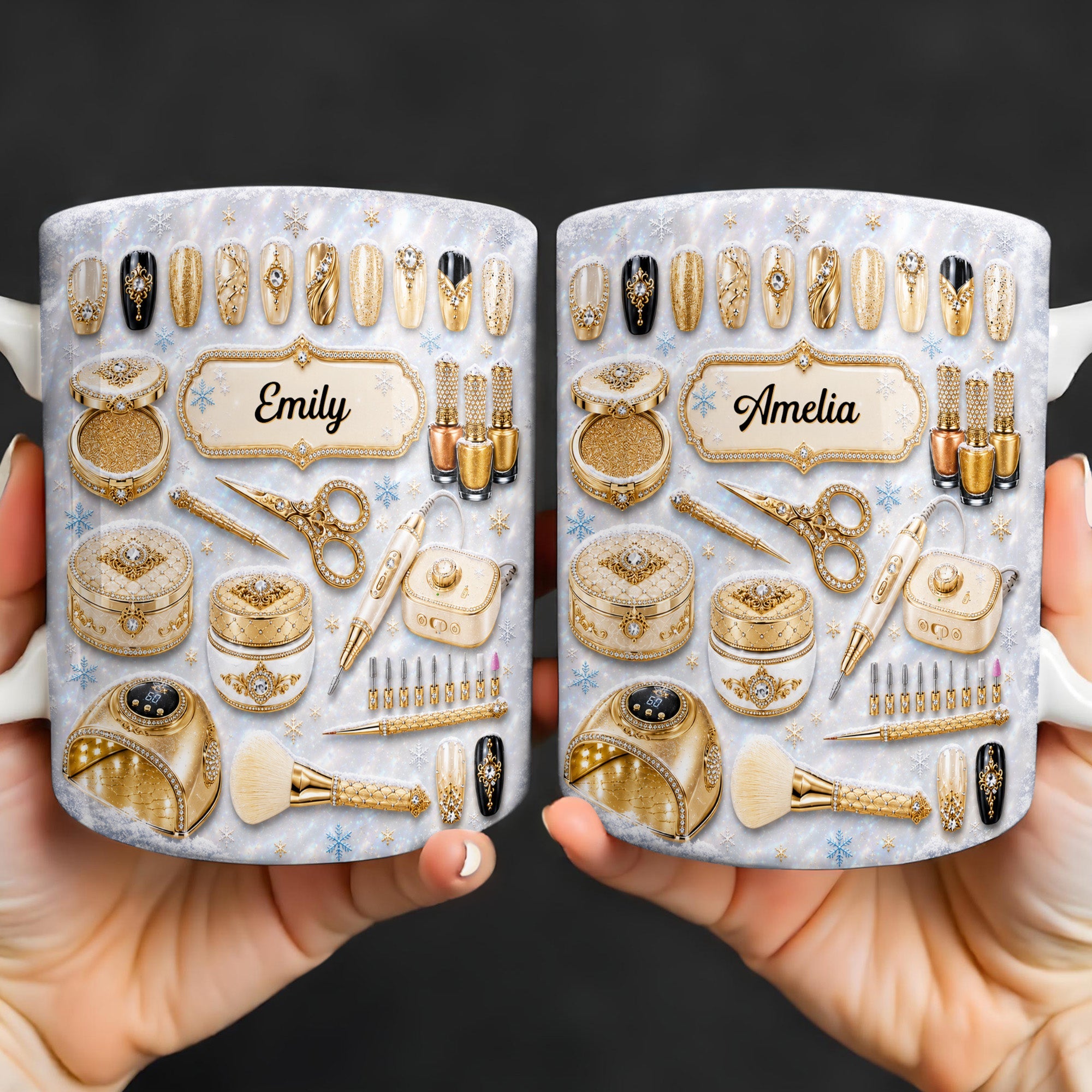 Personalized Glamorous Nail Artist Mug Custom Gift for Her Edge-to-edge Mug GradoCreations