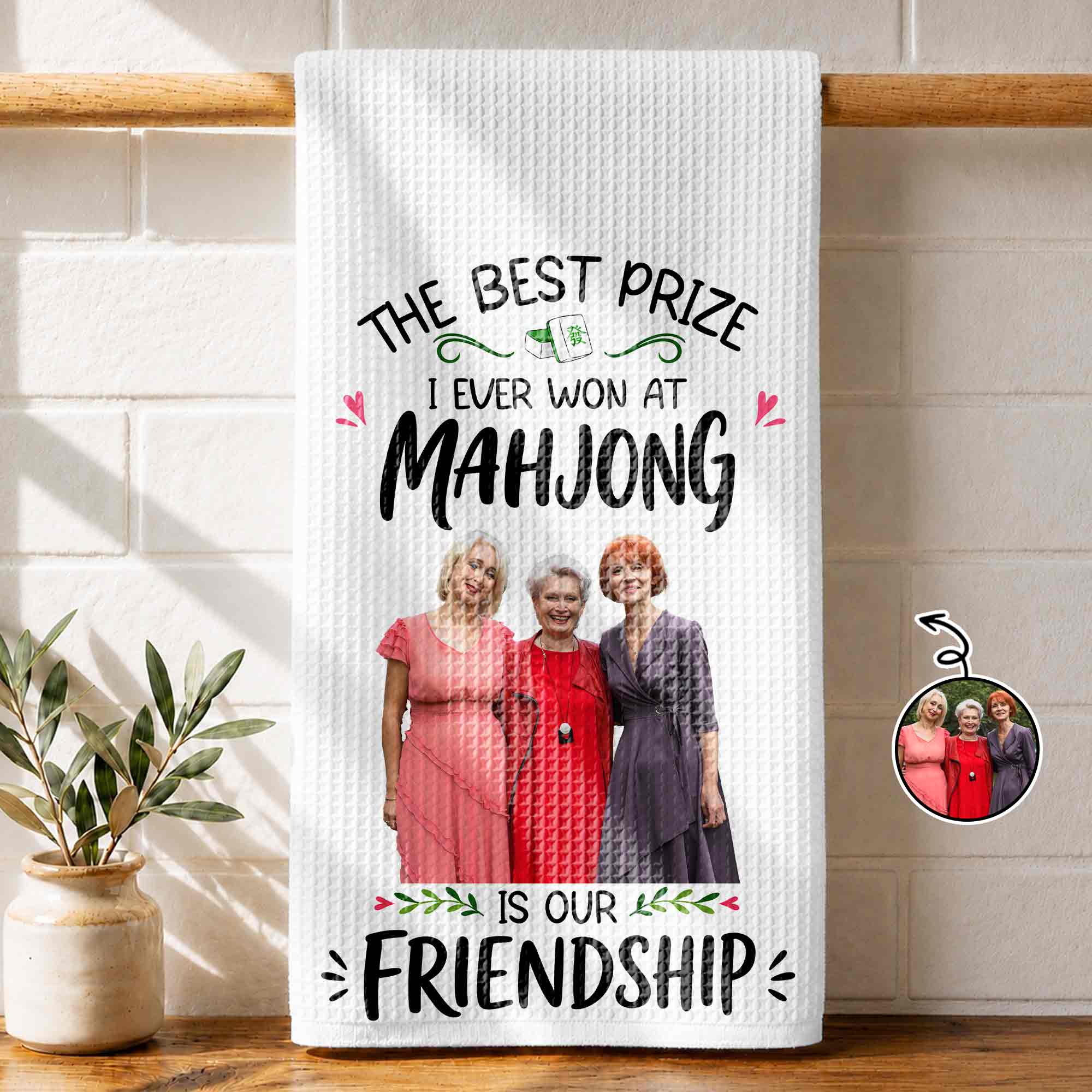 Personalized Photo Kitchen Towel Custom Gift for Besties Kitchen Towel GradoCreations