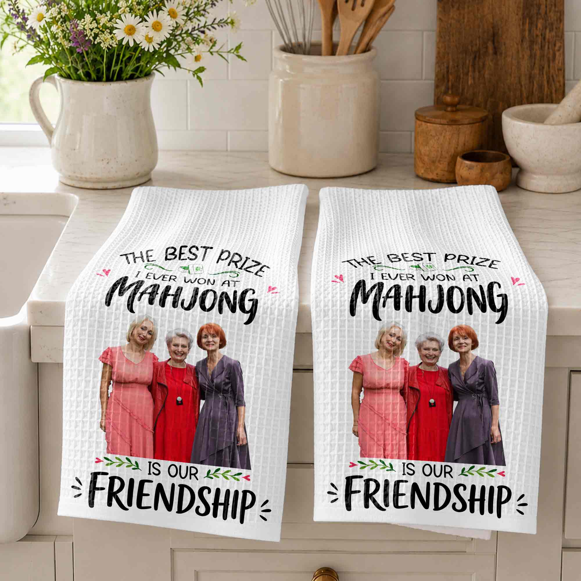 Personalized Photo Kitchen Towel Custom Gift for Besties Kitchen Towel GradoCreations