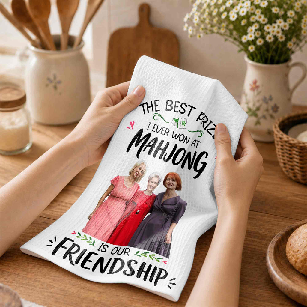 Personalized Photo Kitchen Towel Custom Gift for Besties Kitchen Towel GradoCreations