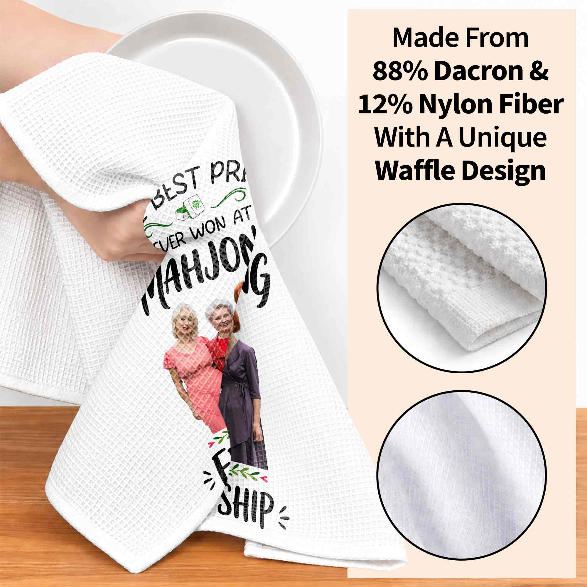 Personalized Photo Kitchen Towel Custom Gift for Besties Kitchen Towel GradoCreations