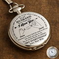 Personalized Silver Pocket Watch Custom Message Gift for Husband Pocket Watch GradoCreations